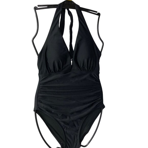 DKYN LADIES SWIMSUIT HALTER 4 way stretch TUMMY CONTROL MD NWT - Picture 6 of 9